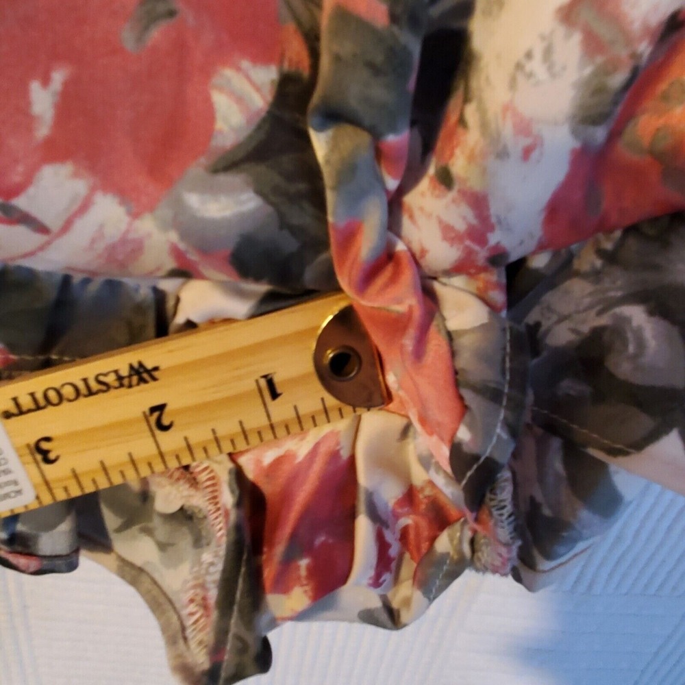NEW BEBE Floral Satin Stretch Romper Womens 4 Flirty Romantic Coquette - Picture 5 of 9